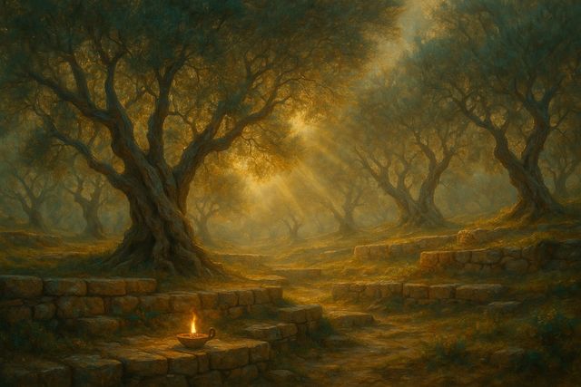Micah 5:2: Where It Appears, and Where It Leads to Christ. An ancient olive grove in golden evening light.