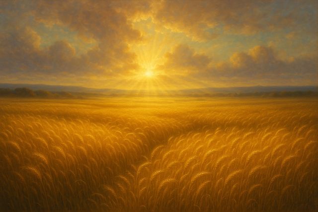 Romans 12:2 in Context: What It Actually Means. Golden fields of ripe wheat glowing, ready for harvest.