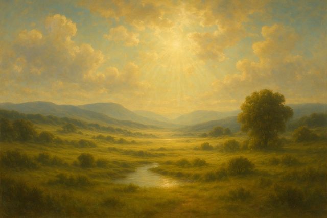 Romans 3:25: Where It Appears, and Where It Leads to Christ. Warm daylight over an open, peaceful landscape.