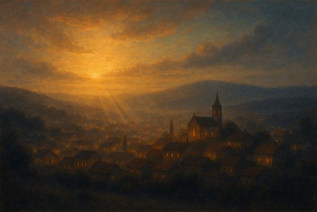 Red Flags in a Church Youth Ministry. Golden-hour light over a softly glowing town at dusk.