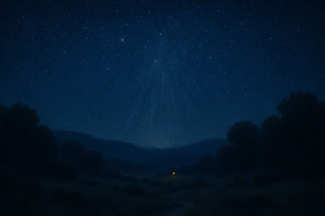 Matthew 21:5: Where It Appears, and Where It Leads to Christ. A quiet starlit night sky above a silent landscape.