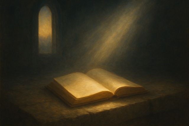 John 14:14, Ask Anything in Context: What It Actually Means. Soft morning light falling across an open book on a stone surface.