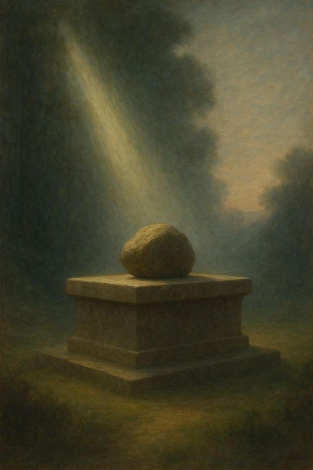 Hezekiah's Tunnel and the Siloam Inscription: What It Is, and What It Shows About the Bible. A stone altar in soft light where a burden is laid down.