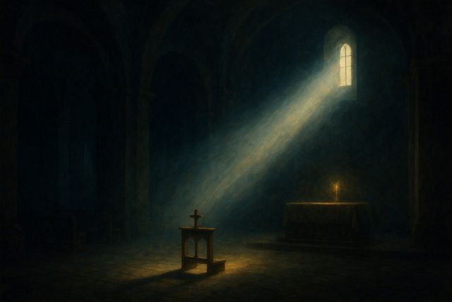 Born of a Virgin: The Prophecy and Its Fulfillment in Jesus. A single strong beam of light cutting through a dim room before dawn.