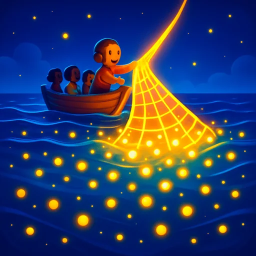 Fishers of Men, a Bible game on The Living Bread: Cast the net. Carry someone home.