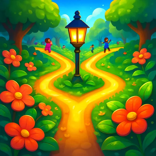 The Parable Garden, a Bible game on The Living Bread: Stand inside the parable and choose.