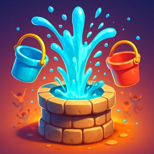 Living Water Relay, a Bible game on The Living Bread: Fast, loud, joyful. Keep the well full.